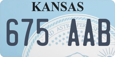 KS license plate 675AAB