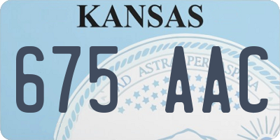 KS license plate 675AAC
