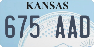 KS license plate 675AAD