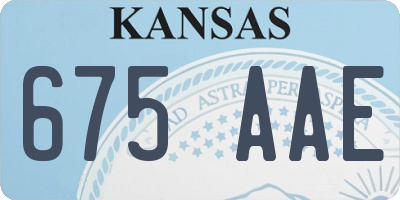 KS license plate 675AAE