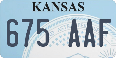KS license plate 675AAF