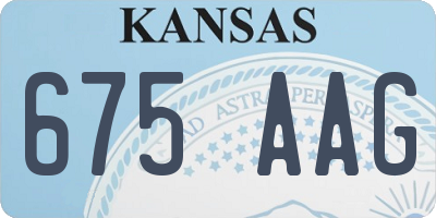 KS license plate 675AAG