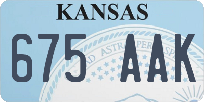 KS license plate 675AAK
