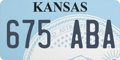 KS license plate 675ABA