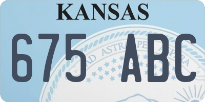 KS license plate 675ABC