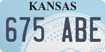 KS license plate 675ABE