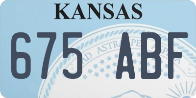 KS license plate 675ABF