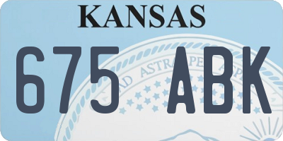 KS license plate 675ABK