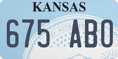 KS license plate 675ABO