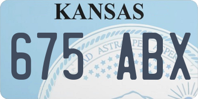 KS license plate 675ABX