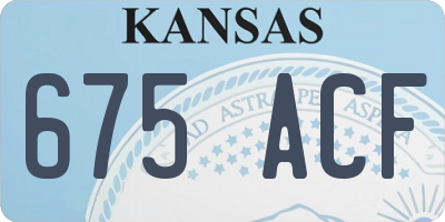 KS license plate 675ACF