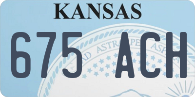KS license plate 675ACH