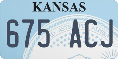 KS license plate 675ACJ