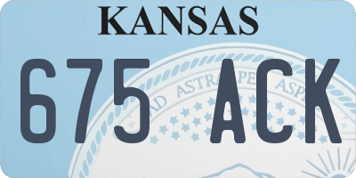 KS license plate 675ACK
