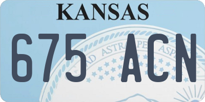 KS license plate 675ACN