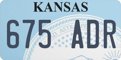 KS license plate 675ADR