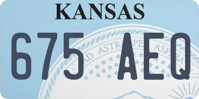 KS license plate 675AEQ