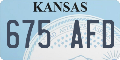 KS license plate 675AFD