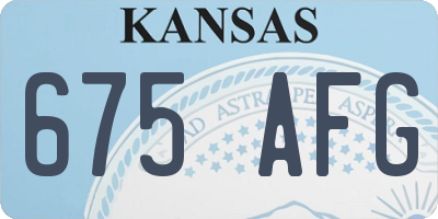 KS license plate 675AFG