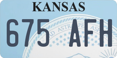 KS license plate 675AFH