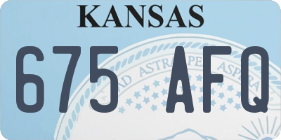 KS license plate 675AFQ