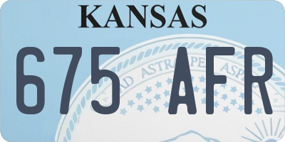 KS license plate 675AFR
