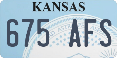 KS license plate 675AFS