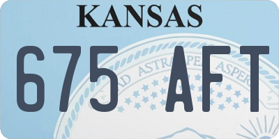 KS license plate 675AFT