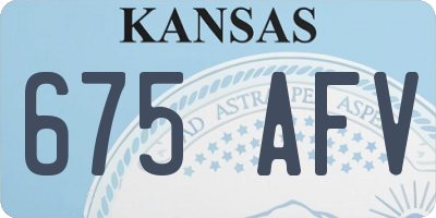 KS license plate 675AFV