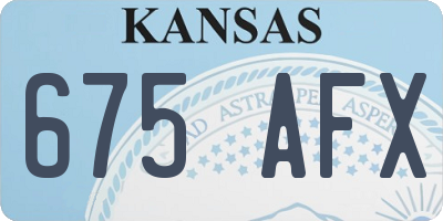 KS license plate 675AFX