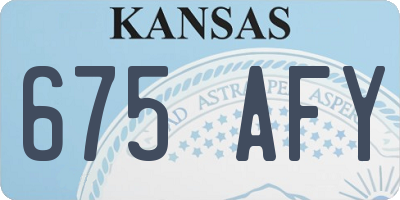 KS license plate 675AFY
