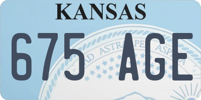 KS license plate 675AGE