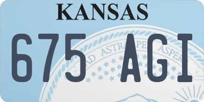 KS license plate 675AGI