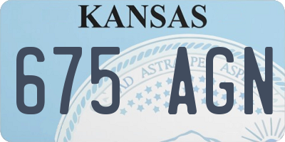 KS license plate 675AGN