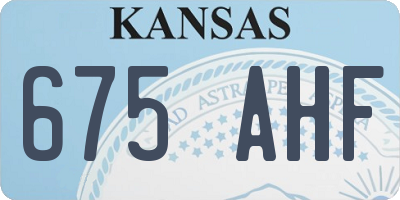 KS license plate 675AHF