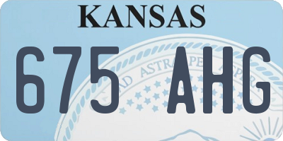 KS license plate 675AHG