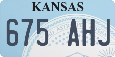 KS license plate 675AHJ