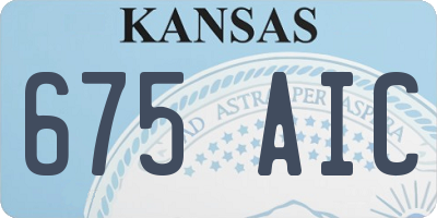 KS license plate 675AIC