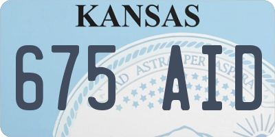 KS license plate 675AID