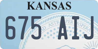 KS license plate 675AIJ