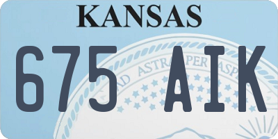 KS license plate 675AIK