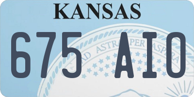KS license plate 675AIO