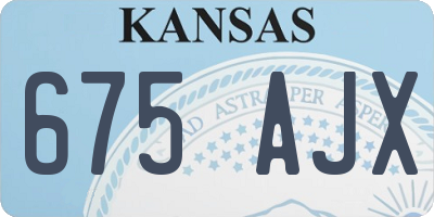 KS license plate 675AJX