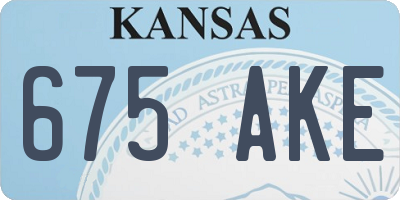 KS license plate 675AKE