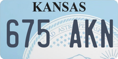KS license plate 675AKN