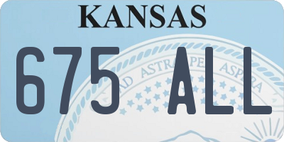 KS license plate 675ALL