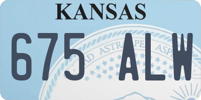 KS license plate 675ALW