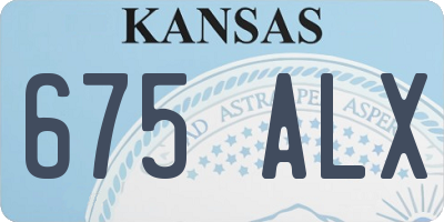 KS license plate 675ALX
