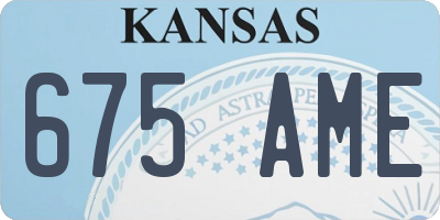 KS license plate 675AME