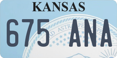 KS license plate 675ANA